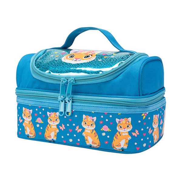 cute printing kids lunch bag thermal picnic box double compartment cooler bag ice pack meal cans drinks fresh insulated cool