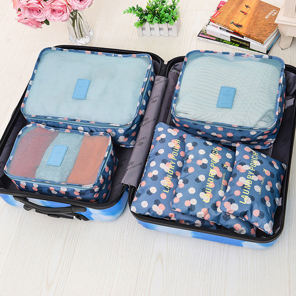 FREE DHL SHIPPINGG 6Set Waterproof Packing Cube Travel Luggage Organizer 3 Travel Cubes and 3 Pouches with several colors