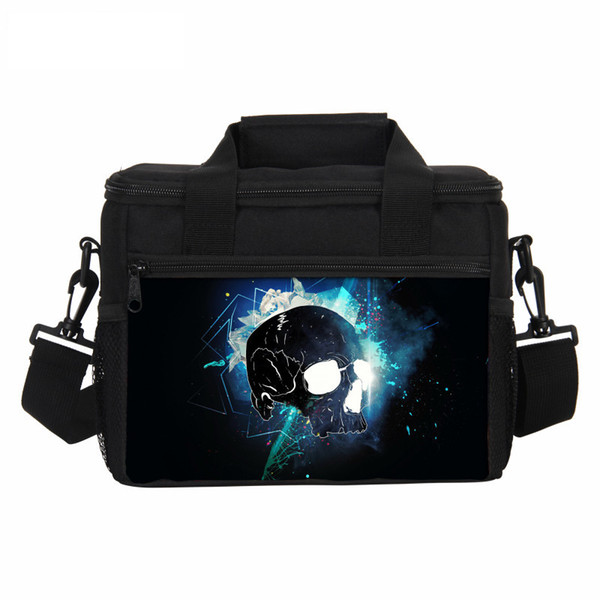 2019 Cool Skull Thermal Lunch Bags Black Lunch Box Storage Container Picnic Bag Portable Insulated Cooler Bag