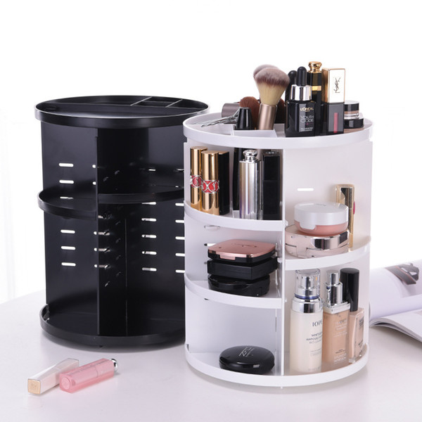 Rotary skin care cosmetics bathroom storage bag desktop transparent acrylic shelf plastic desktop acrylic cosmetics bag