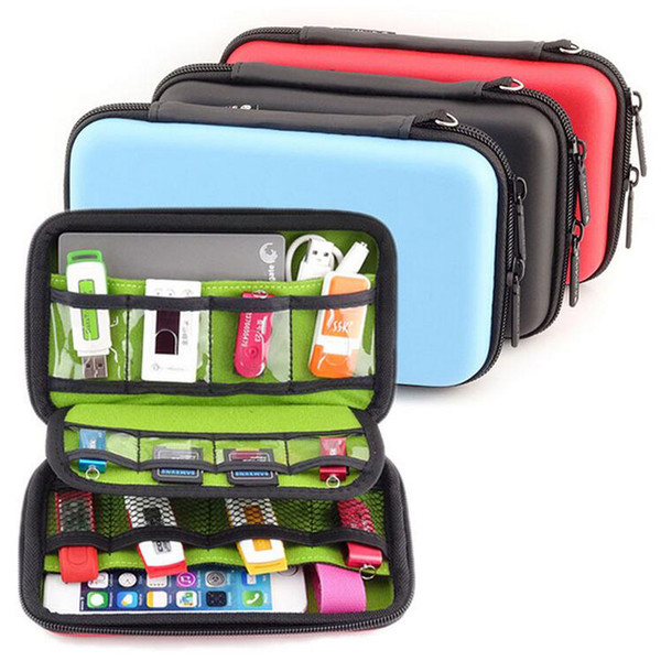 3 Colors Fashion Organizer Zipper Earphone Cables Portable Electronics Accessories Hard Drive Storage Bag, Travel Cable Organizer