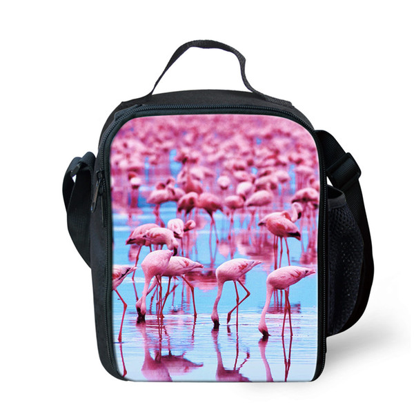 Neoprene Lunch Bag Cute 3D Flamingo Animal Pattern Children Thermal Insulated Lunchbox Boys Girls Picnic Totes Picnic Case