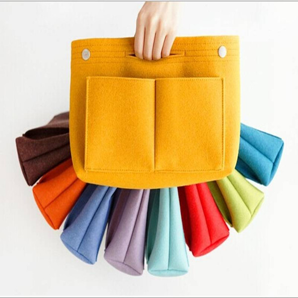 Inner Bag Women's Handbag Organizer Bag Purse Insert Bag Felt MultiPocket Tote Bags New for Ladies Travel Cosmetic Carry Pouch