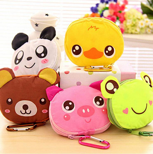 Japanese cute cartoon animal shopping bag folding portable fashion waterproof bag High Quality 55G weight 35*20cm