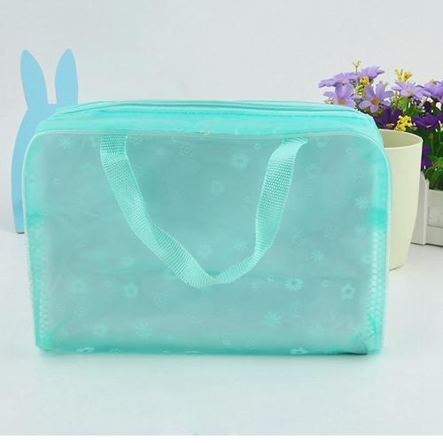 Mini cute Large capacityWaterproof double Cube shape designer makeup bag collapsible portable cosmetic bag transparent wash bag