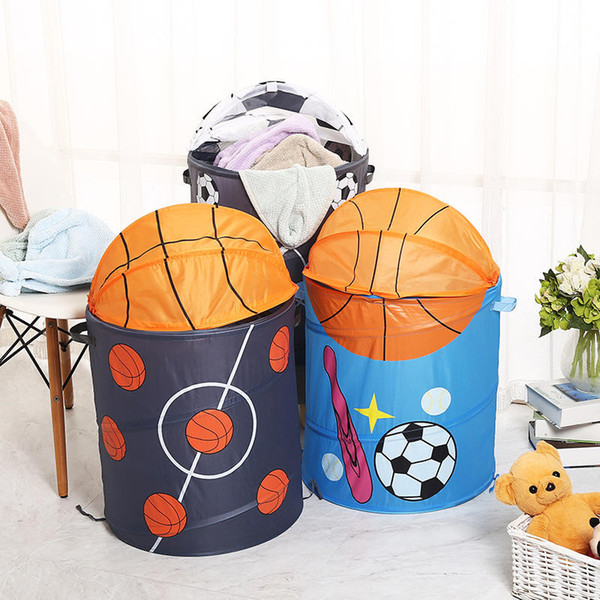 Basketball Storage Baskets Baseball Football Laundry Basket Waterproof Fabric art Folding Laundry Bags Sundry Bucket Bag Organizer T0327