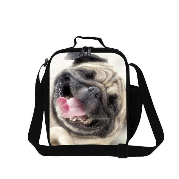 A Picture Of A Smirking Dog Printed On Lunch Bag Tailored For Kid Who Love To Travel To School Kid