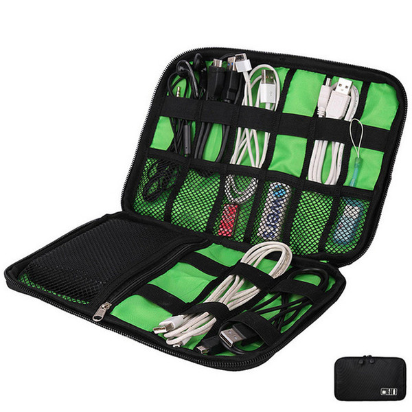 Digital Gadget Devices Storage Pouch Tool Bag Travel USB Cable Earphone Case Interbag Cell Phone Data Line Organizer Kit