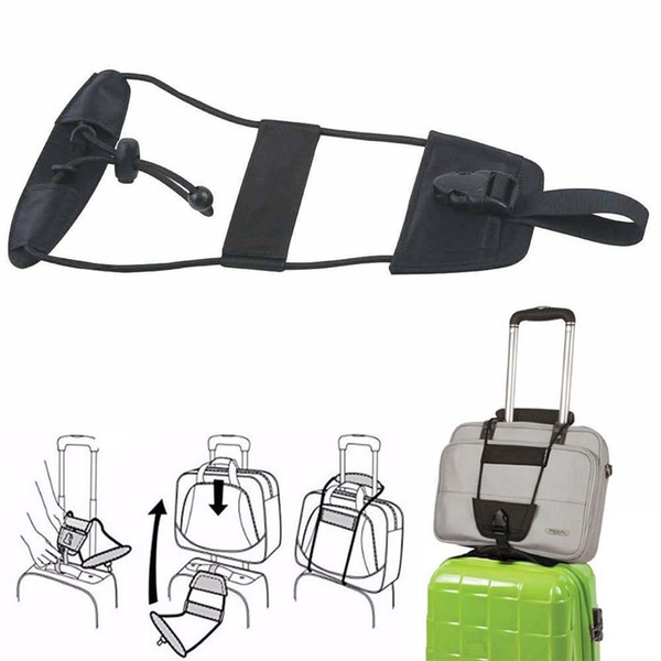 LZVTO Luggage Strap Bungee Suitcase Travel Bag Holder Add a Bag Cords Elastic to Hold Black Trip Parts Accessories Lightweight