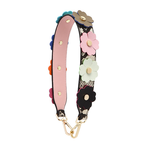 SWDF 2018 moda flor bolsa Correa mujeres correa de hombro del remache vaca correas correa del bolso bolsa de accesorios