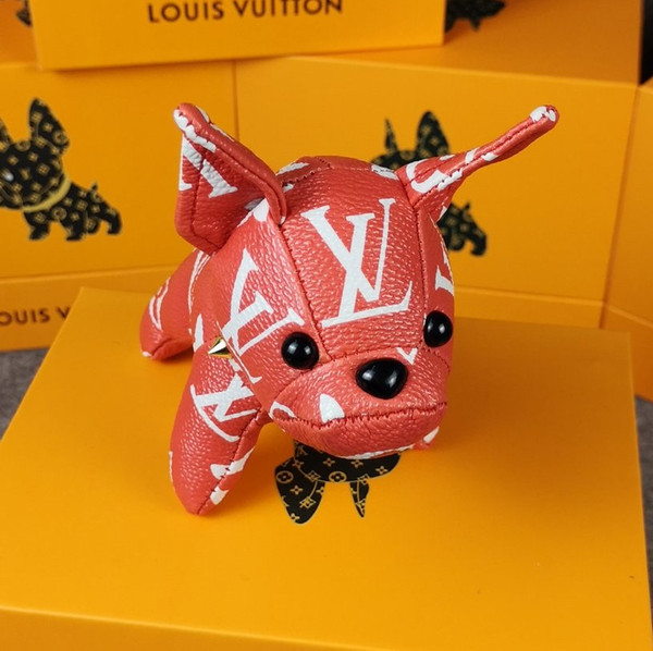 Famous brand high quality original version of the dog dog leather puppy bag decoration pendant luxury fashion bulldog car keychain