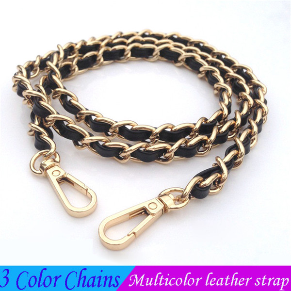Bag shoulder straps wearable leather strap chain multicolor customize metal portable fashion chain accessories for evening bags and handbag