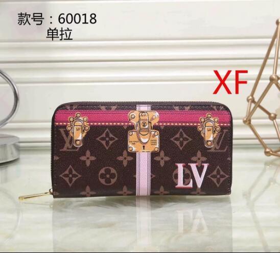 2019 Top quality original leather classic designer wallet fashion leather long purse money bag zipper pouch coin pocket note designer clutch