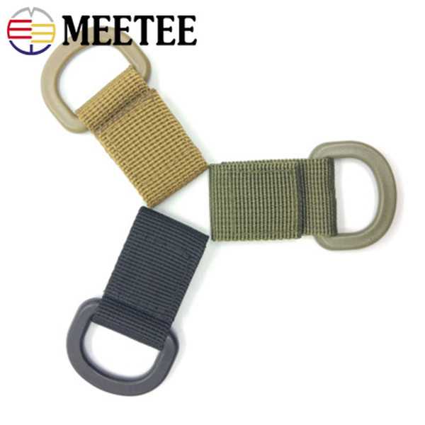 Meetee 2.5cm Outdoor D-type Carabiner Nylon Webbing Buckle Multi-function Key Hang Tactical Backpack Accessories BD240