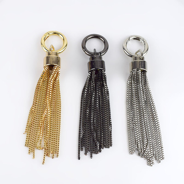 Meetee Handbag metal ring buckles Key chain fringe pendant jewelry hang pendant DIY Luggage accessories AP2405