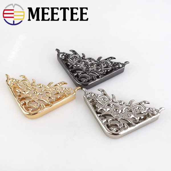 Meetee women Bag Edge Angle Corner Protector Metal Buckles Luggage Bag Decorative Buckles Clothing DIY Leather Crafts Accessories BD303