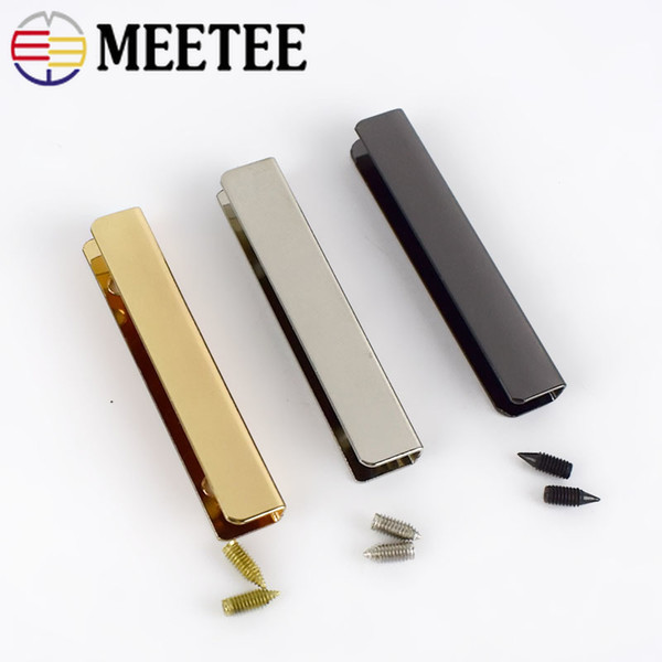 Meetee 5cm Bag Corner Screws Clip Edges Protector Metal Buckles Bag Purse Decoration Corners DIY Leather Crafts Accessories