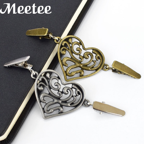 4X Retro Heart-shape Metal Buckle Sweater Cardigan Clip Buckles Fashion Metal Button for Clothing Decoration Garment Hooks KY086