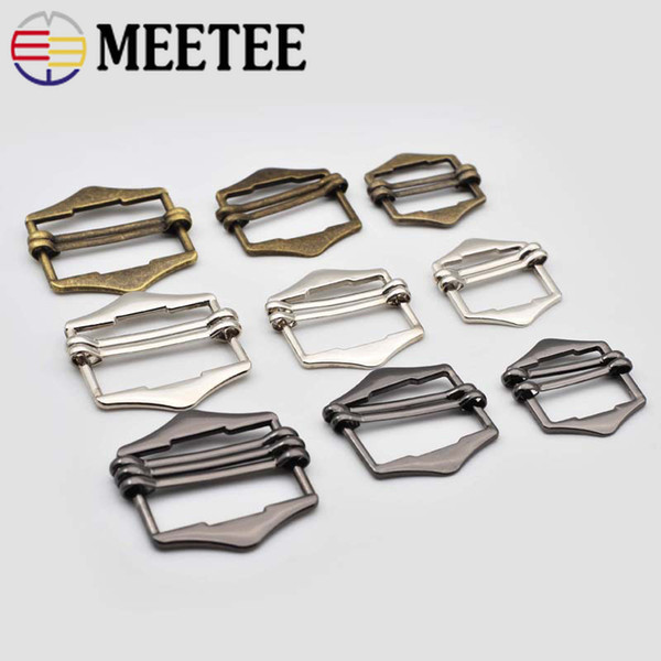 Meetee 20/25/30mm Metal Double Pin Buckle Backpack Webbing Hat Four-speed Buckle DIY Accessory Adjustment Buckle BD397