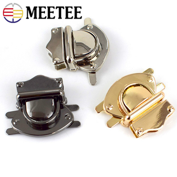 Meetee Metal Bag Lock Duck Tongue Buckle For Wallet Clasp mortise locks DIY Luggage Bags Leather Crafts Hardware Accessories