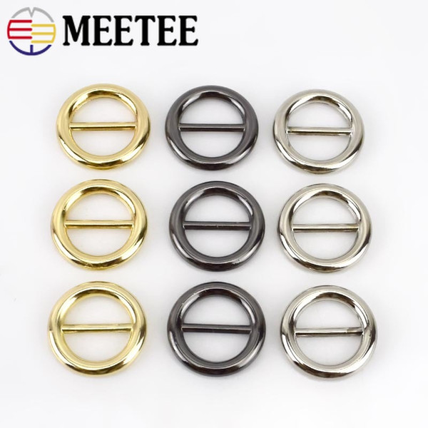 Meetee 18mm Round Metal Adjustable Buckle For Bag Backpack Webbing Strap Adjuster Buckles Hooks Clasp DIY Luggage Accessories