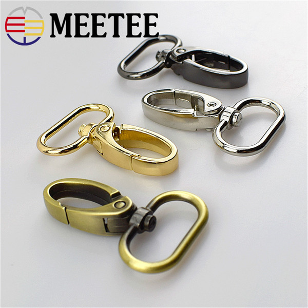 Meetee wholesale faster Metal Clasps Lobster Leather Belt Strap Bag Buckles Dog Collar Keychain Swivel Trigger Clips Snap Hook handmade