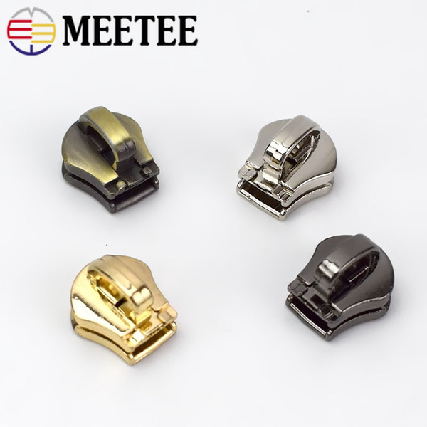 Meetee 8# Eco-friendly Non lock Metal Zipper Sliders For Metal Zipper Bag Zipper Head Zip Repair Kit Garment Accessories KY814