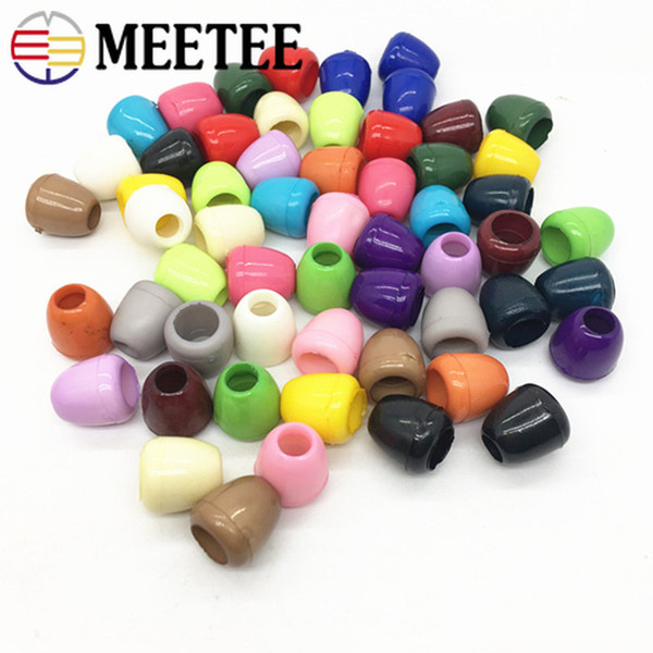 Meetee color candy 5mm Multi-color Plastic Stopper Rope Buckle lock Elastic Adjustment Slip-proof Button DIY Clothing Decor Accessory