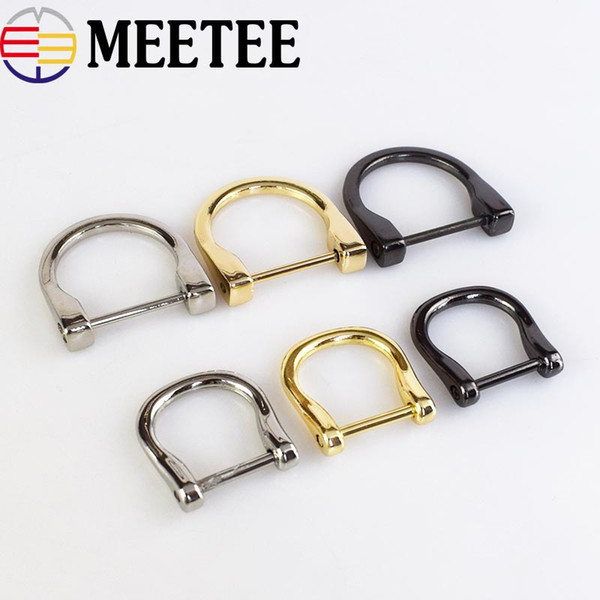 Meetee 2.5cm Removable Bag Strap D Ring Buckle Metal Bag Buckles Handbag Handle Clasp Screw DIY Bags Chain Hanger Hooks Accessories