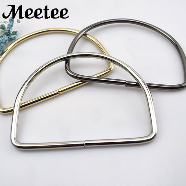 Meetee D Rings Metal Bag Handle Buckles For Women Handbag Lock Decoration Shoulder Bags Kiss Clasp Handles Clutch DIY Craft F1-59