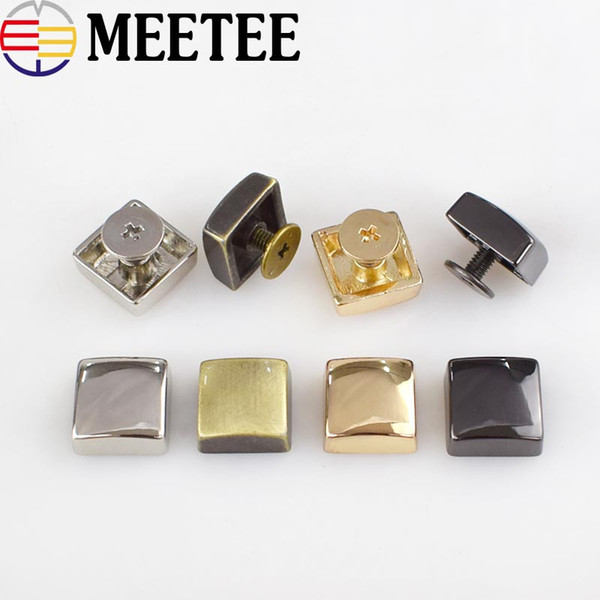 Meetee Square Rivet Screw For Bag Handmade Hardware Metal Nail Buckles For Handbag Decorative Studs Button Craft Part Accessories