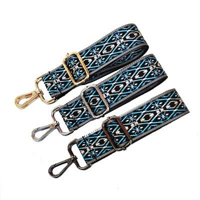 Meetee B-J028 Bag Accessories blue ancient Color Stripe Lattice Ribbon belt Ladies Adjustable replacement Shoulder Strap