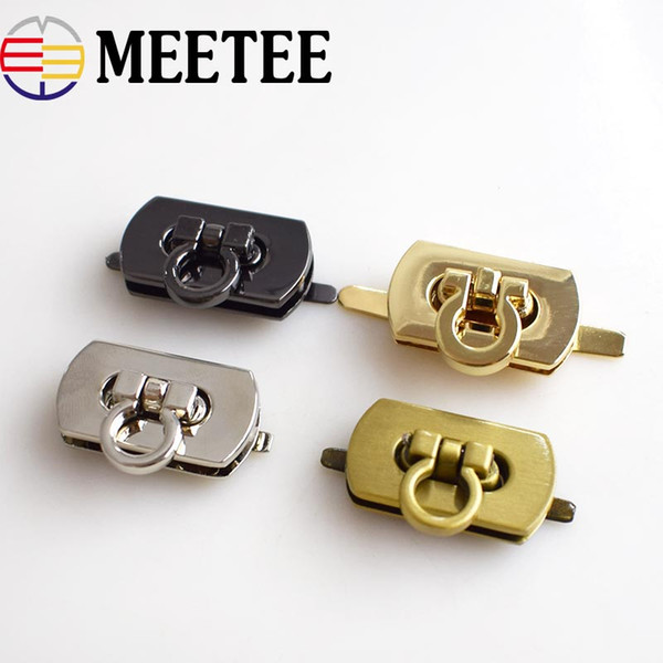 Meetee 25x17mm Handbag Bag Rectangle Locks Buckle Fashion Twist Turn Lock Snaps DIY Replacement Bags Purse Clasp Closure