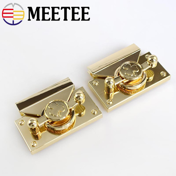 Meetee Metal Buckle Fashion Light Gold lady Bag Handbag Twist Turn Lock Snap Bag Clasp Closure Lock DIY Craft Hardware Accessories