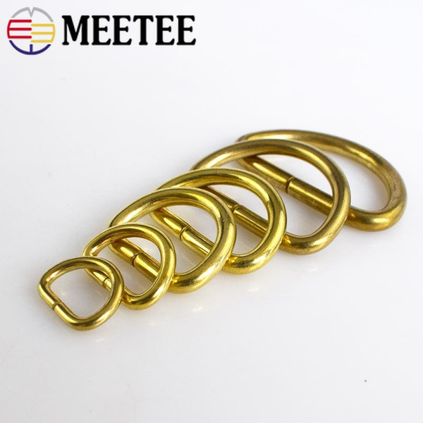 Meetee Brass Belt Buckle Opening D-ring Buckle For Handbag Strap Shoes Copper Luggage Hardware Accessories BD008