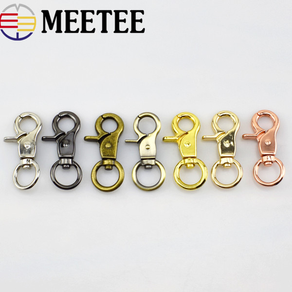 Meetee Metal Bag Buckle Key Ring Lobster Clasps Swivel Trigger Clips Snap Buckles Hooks for Bags DIY Connection Tools Accessories