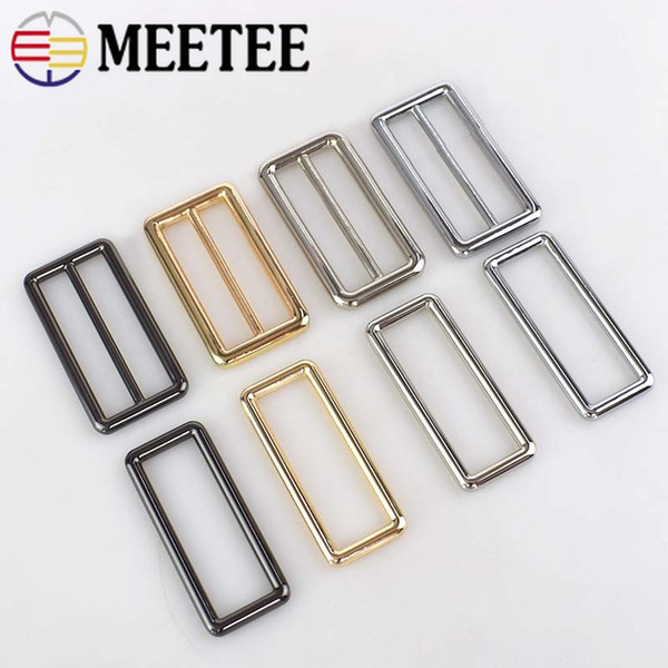 Meetee 50mm Adjustable Buckle Metal Slider Tri Glide D Ring Webbing Belt Ribbon Strap Buckle Bags DIY Accessories F2-15