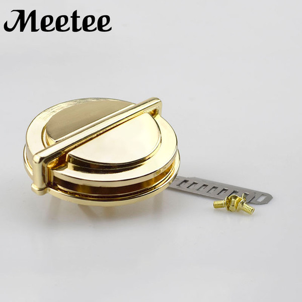 Meetee Light Gold Round Metal Bag Buckle Handbag Twist Turn Locks Snap Clasp Closure DIY Craft Accessory E6-17