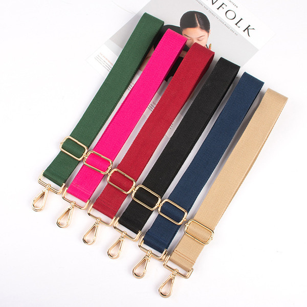 Meetee New pure color canvas bag belt adjustable joker khaki long strap anti-gravity 74 135cm luggage handmade accessories