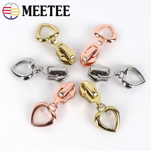 Meetee Metal Zipper Sliders For Jackset Clothes Zippers Zip Repair Kit Zipper Head Pulls DIY Bag Sewing Accessories KY075