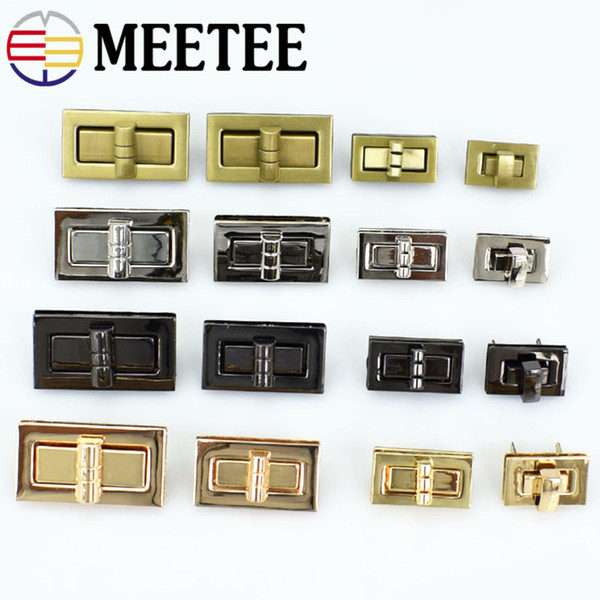 Meetee Metal Twist Turn Lock Snap Clasps Purse For Handbag Bag Closure Hasp Luggage Part Accessories