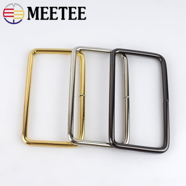 Meetee Rectangle Metal Handles Buckles For Handbag Bags D Ring Buckles Clasp Handle DIY Luggage Hardware Accessories