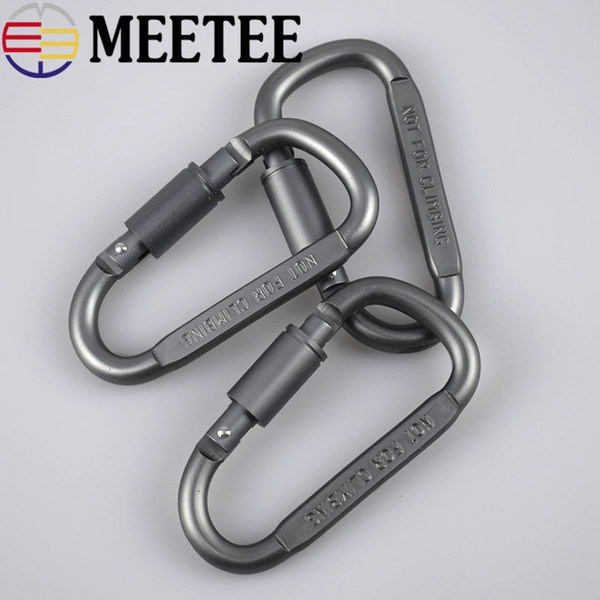 Meetee High Quality D Aluminum Alloy Long Nut Buckle,outdoor Equipment Buckle, Quick Hang Buckles Metal Bags Clip F7-13