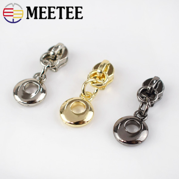 Meetee O Rings Metal Zipper Sliders Zippers Head puller Nylon Jackets Clothes Fashion 3# Zip Repair Kit DIY Bag Accessories