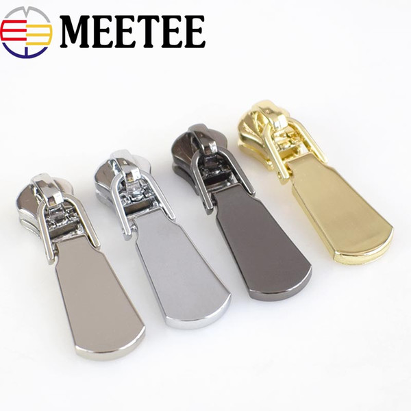 Meetee 5# Metal Zipper Sliders For Bag Jackets Clothes Metal Zippers Repair Kit Zipper Head Bag Sewing Accessories