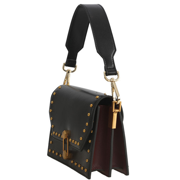 Meetee new leather belt for Handbag solid black fashion wide bag one shoulder strap Bag part accessories