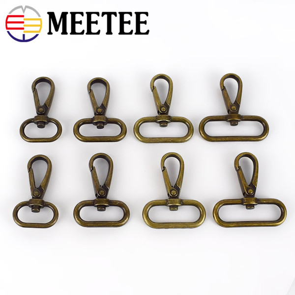 Meetee Metal Lobster Rotating Brass Spring Buckle For Handbag 20/25/32/38mm Key Hook Dog Buckles Luggage Hardware Accessories BF207