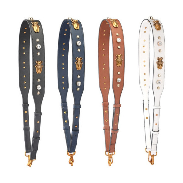 Meetee single shoulder belt Adjustable leather bag strap cross body rivet fashion belt removable for lady new handbag accessories