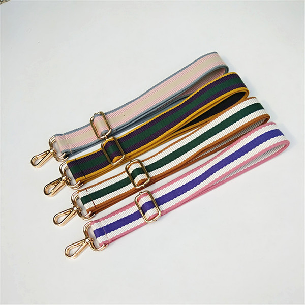 Meetee one shoulder strap for handbag webbing ribbon crossbody bag belt detachable new striped color long belt adjustable bag accessories