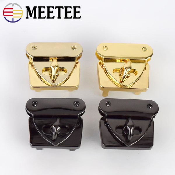 Meetee 31*37mm Handbag Metal Locks Buckle Twist Turn Lock Snaps Bags Purse Clasp Closure DIY Luggage Accessories